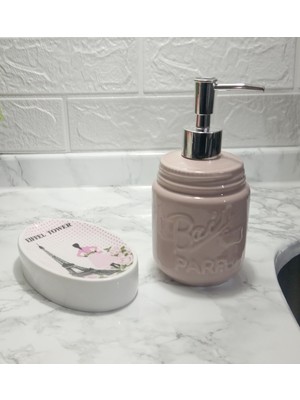 Feyza Design Şık Sıvı Sabunluk ve Sabunluk 2'li Banyo Seti, Modern Tasarım