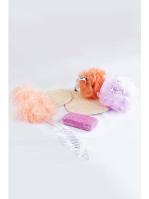 Feyza Design 6'lı Banyo Bakım Seti, Duş Lifi, Sisal Yüz ve Vücut Lifi, Ponza Taşı