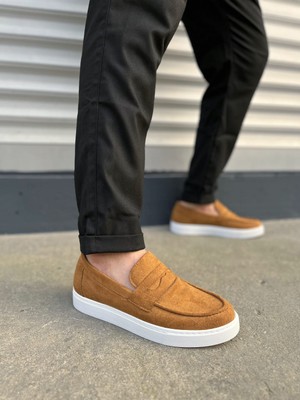 Aesco JY180 Estilo x Bağcıksız Süet Erkek Günlük Spor Klasik Ayakkabı Sbt - Taba