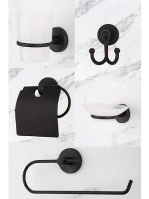 Feyza Design Şık Siyah Geniş Kapaklı Çok Amaçlı Tuvalet ve Banyo Düzenleyici