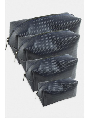 Zero Land Nrzsnt 4 Adet El Tutmalı Makyaj Çantası - Lacivert