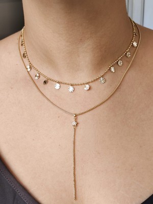 Tuel Minimal Katmanlı Gold Çelik Kolye – Yıldız Figürlü