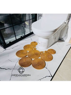 Feyza Design Doğal Hasır Jüt Klozet Önü Paspası, Şık ve Rahat Banyo Aksesuarı