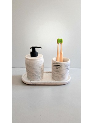 Feyza Design Modern Beton Serisi Banyo Seti, Şık ve Dayanıklı Tasarım