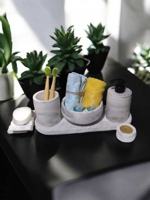 Feyza Design Modern Seramik Banyo Aksesuar Seti, 6'lı, Şık ve Dayanıklı Tasarım