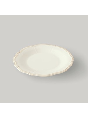 Linens Cinnamon Porselen 26 cm Servis Tabağı Ekru-Kahve