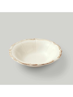 Linens Cinnamon Porselen 25 cm Salata Kasesi Ekru-Kahve
