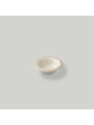 Linens Cinnamon Porselen 12 cm Çerezlik Ekru-Kahve