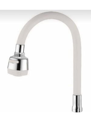 Feyza Design Oynar Başlıklı Mutfak Lavabo Başlığı Tazyikli Su Tasarruflu Beyaz