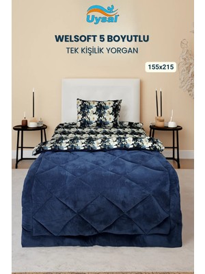 Uysal Yorgan Welsoft 5 Boyutlu Tek Kişilik Yorgan LACİVERT Ç.