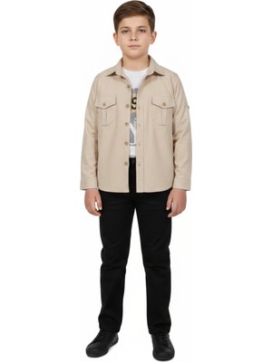 Baglan Erkek Çocuk Pantolon Gömlek Tişört 3 Lü Takım BGL-ST05260