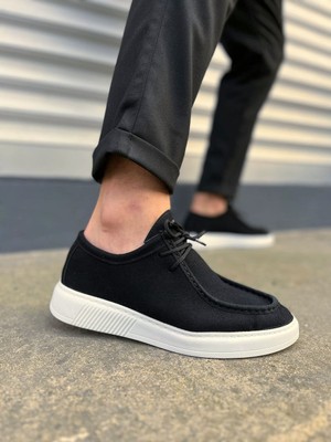 Aesco JY170 Tornado Bağcıklı Süet Erkek Günlük Spor Klasik Ayakkabı Sbt - Siyah