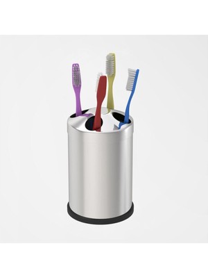 Feyza Design Paslanmaz Metal Tezgah Üstü Diş Fırçalık, Şık ve Dayanıklı Tasarım