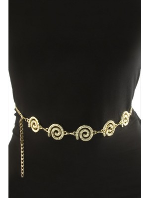 Zero Land Nrzsnt Çiçek Metal Zincir Kemer - Sarı