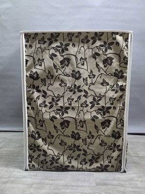 Başak Ev Tekstili Polyester Krem Çiçek Desenli Kumaş Çamaşır Makinesi Örtüsü – Leke Tutmaz, Su Geçirmez Modern Tasarım