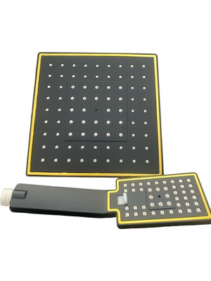 Feyza Design Şık Siyah Kare Duş Başlığı Seti, Modern ve Estetik Tasarım