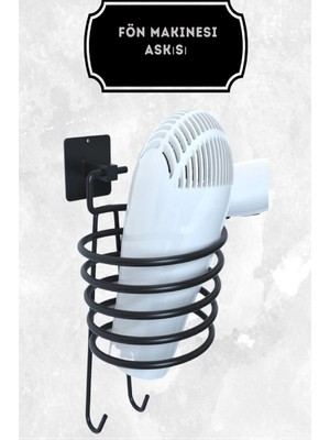 Feyza Design Siyah Yapışkanlı Fönlük, Pratik ve Şık Çözüm