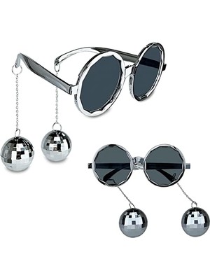 Urfakent Disko Toplu Küpeli Parti Gözlüğü Gümüş Renk