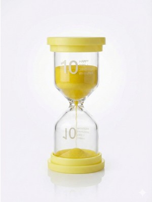 Urfakent Renkli 10 Dakika Kum Saati - Dekoratif Cam Zamanlayıcı -Mutfak, Ders ve Oyun Süre Ölçer