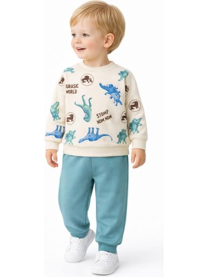 Baglan Erkek Çocuk Önü Baskılı Sweatshirt ve Eşofman Alt Takım BGL-ST05256