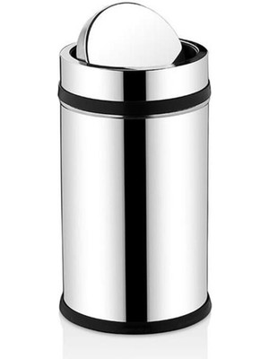 Feyza Design Pratik ve Şık 8 Litre Döner Kapaklı Paslanmaz Çöp Kovası