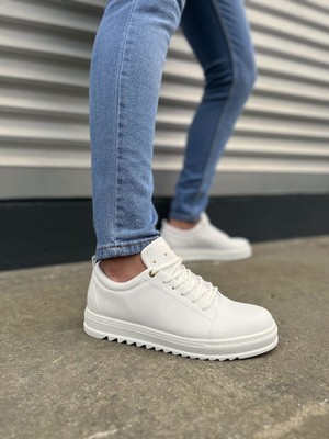 Aesco JY152 Cool Bağcıklı Cilt Erkek Günlük Spor Klasik Ayakkabı Cbt - Beyaz