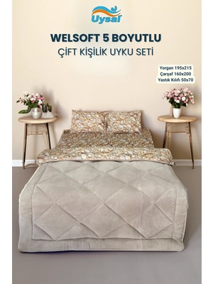 Uysal Yorgan Welsoft 5 Boyutlu Çift Kişilik Uyku Seti BEJ