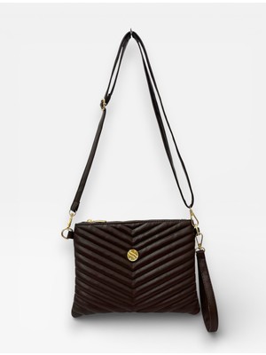 Sanmorris Kadın Suni Deri Lacivert Renkli Ayarlanabilir Çapraz ve El Askılı Portföy, Clutch Çanta