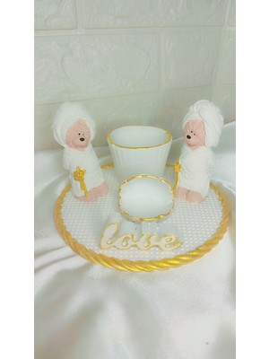 Feyza Design Şık ve Lüks 6 Parça Kabuklu Banyo Seti, Evinize Zarafet Katın