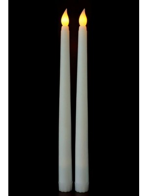 Zero Land Nrzsnt 2 Adet Işıklı Şamdan Mum 34 cm - Krem