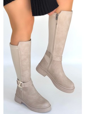 Hatıra Kutusu Diona Bej Nubuk Çizme - Lisinya