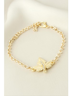 Zero Land Nrzsnt Yaprak Taşlı Bileklik - Sarı