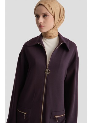 Armine Pamuk Karışımlı Örme Kap Mürdüm