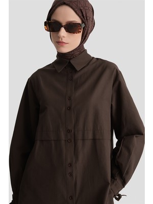 Armine Aller Parçalı Tunik Acı Kahve