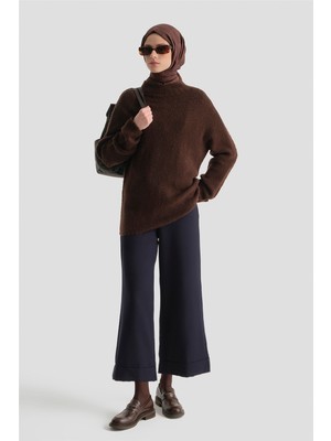 Armine Katlı Paça Pantolon Lacivert