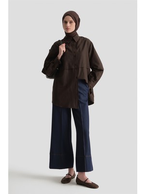 Armine Dikiş Detaylı Denim Pantolon Indigo