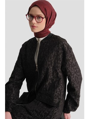 Armine Jakarlı Cepli Ceket Siyah
