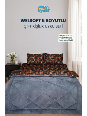 Uysal Yorgan Welsoft 5 Boyutlu Çift Kişilik Uyku Seti ANTRASİT