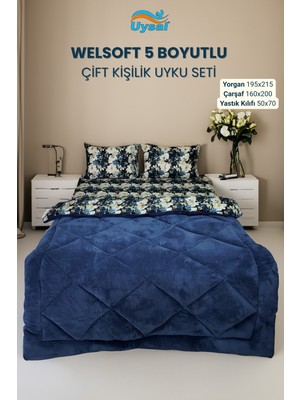 Uysal Yorgan Welsoft 5 Boyutlu Çift Kişilik Uyku Seti LACİVERT Ç.