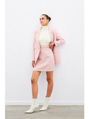 Sateen Mini Boy Tüvit Etek - Pembe