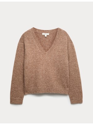 Marks & Spencer V-Yaka Rahat Kesim Yünlü Kazak