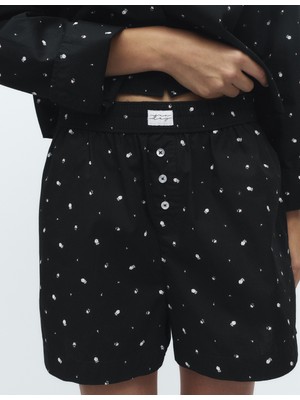 Marks & Spencer Pamuklu Çiçek Desenli Pijama Şort