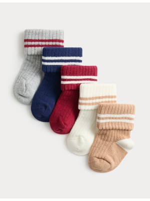 Marks & Spencer 5’li Pamuk Karışımlı Çorap (0-3 Yaş)