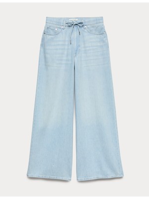Marks & Spencer Bağlama Detaylı Geniş Paça Jean
