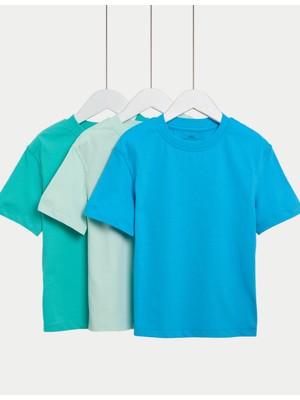 Marks & Spencer Saf Pamuklu 3’lü Tişört Seti (2-8 Yaş)