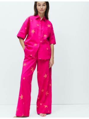 Marks & Spencer Saf Pamuklu Desenli Pijama Takımı