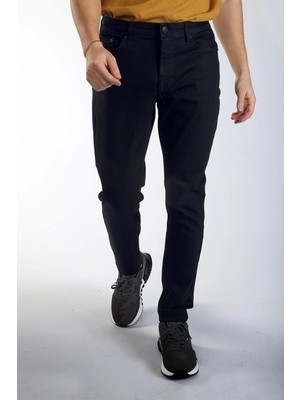 Lee Cooper Jack Erkek Slım Dar Kesim Yüksek Bel Dar Paça Jean Pantolon Siyah