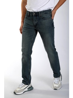 Lee Cooper Jagger Erkek Slım Straıght Dar Kesim Normal Bel Düz Paça Jean Pantolon Mavi