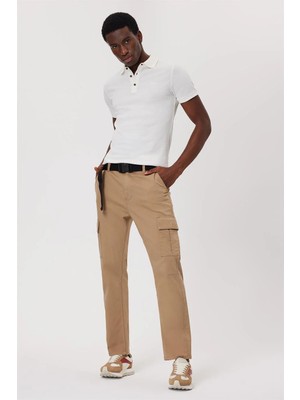 Lee Cooper Fair Normal Bel Dar Kesim Düz Paça Bej Erkek Pantolon