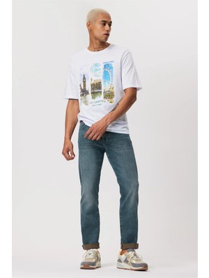 Lee Cooper Jagger Erkek Slım Straıght Dar Kesim Normal Bel Düz Paça Jean Pantolon Yeşil